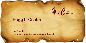Hegyi Csaba névjegykártya